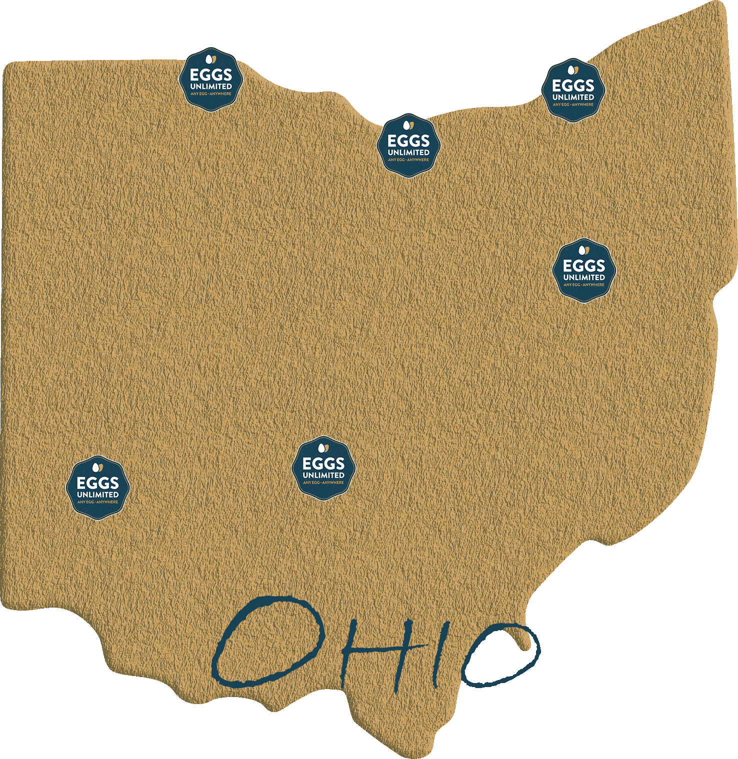 Eggs unlimited is one of the leading eggs suppliers in Ohio this image is the map of eggs in Ohio
